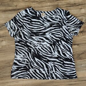 EUC Petite Zebra Print Shirt
